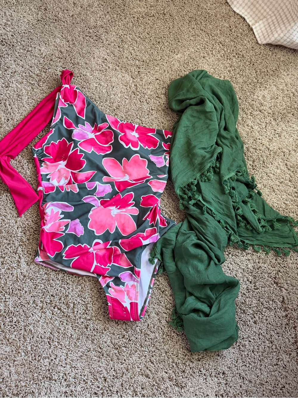 One Shoulder Swim w/coordinating sarong